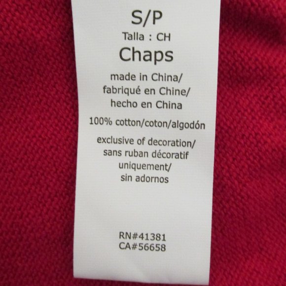 CHAPS MEN'S SIZE S SWEATER VEST RED W/ NAVY LOGO V NECK CHRISTMAS HOLIDAY NWT - Picture 8 of 10
